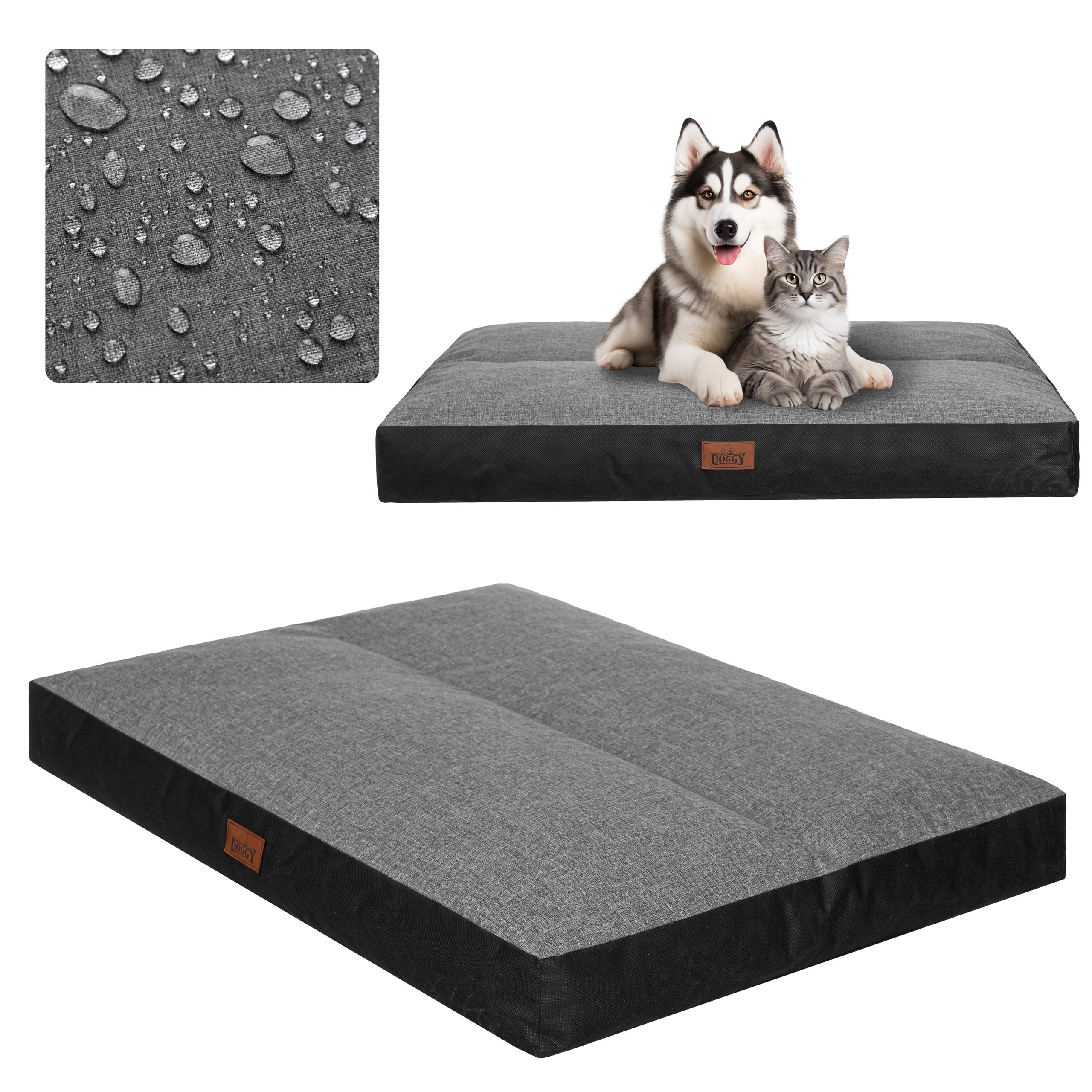 Matrace obdélníková L tmavě šedý ekolen