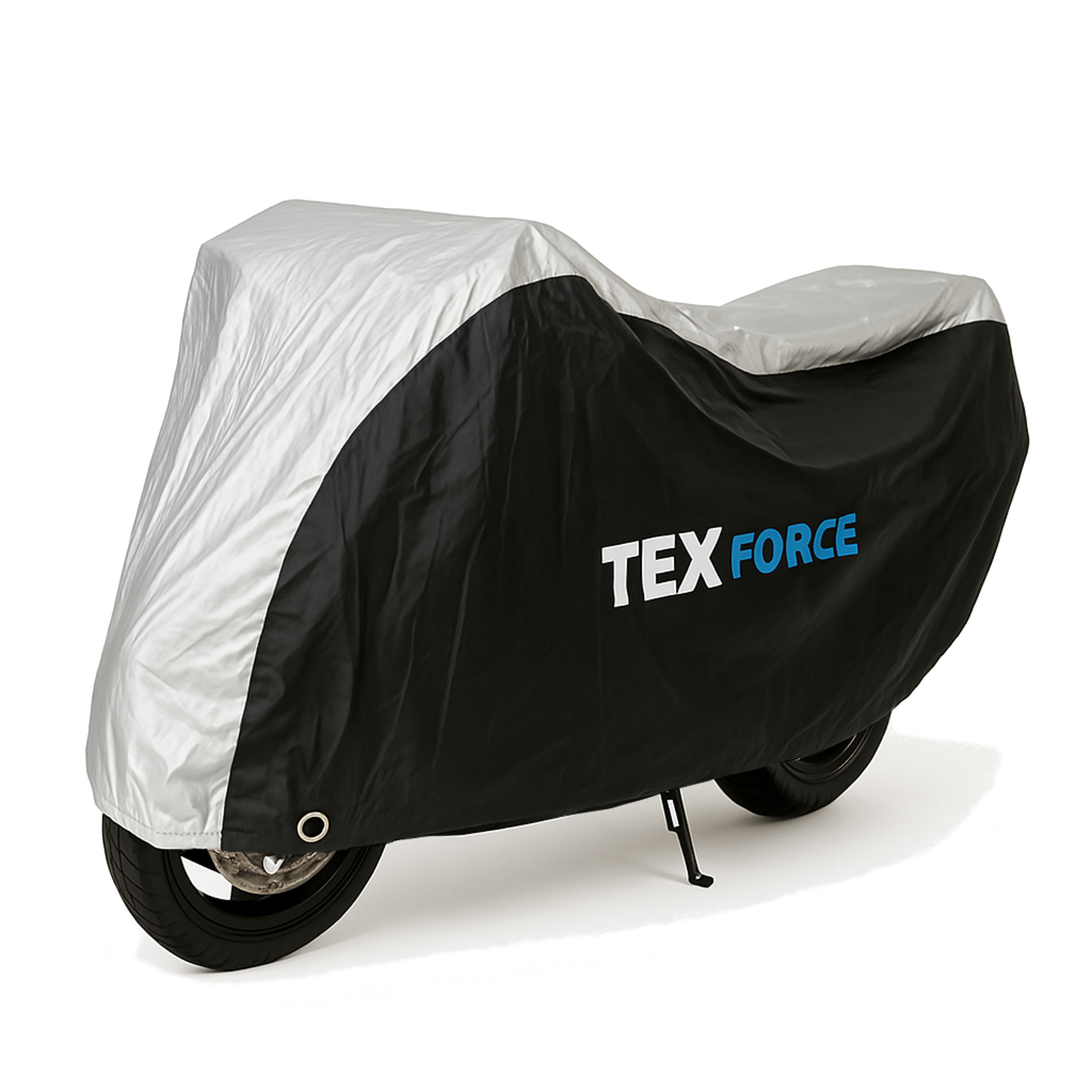Ochranná plachta na motorku TEXFORCE stříbrná / černá