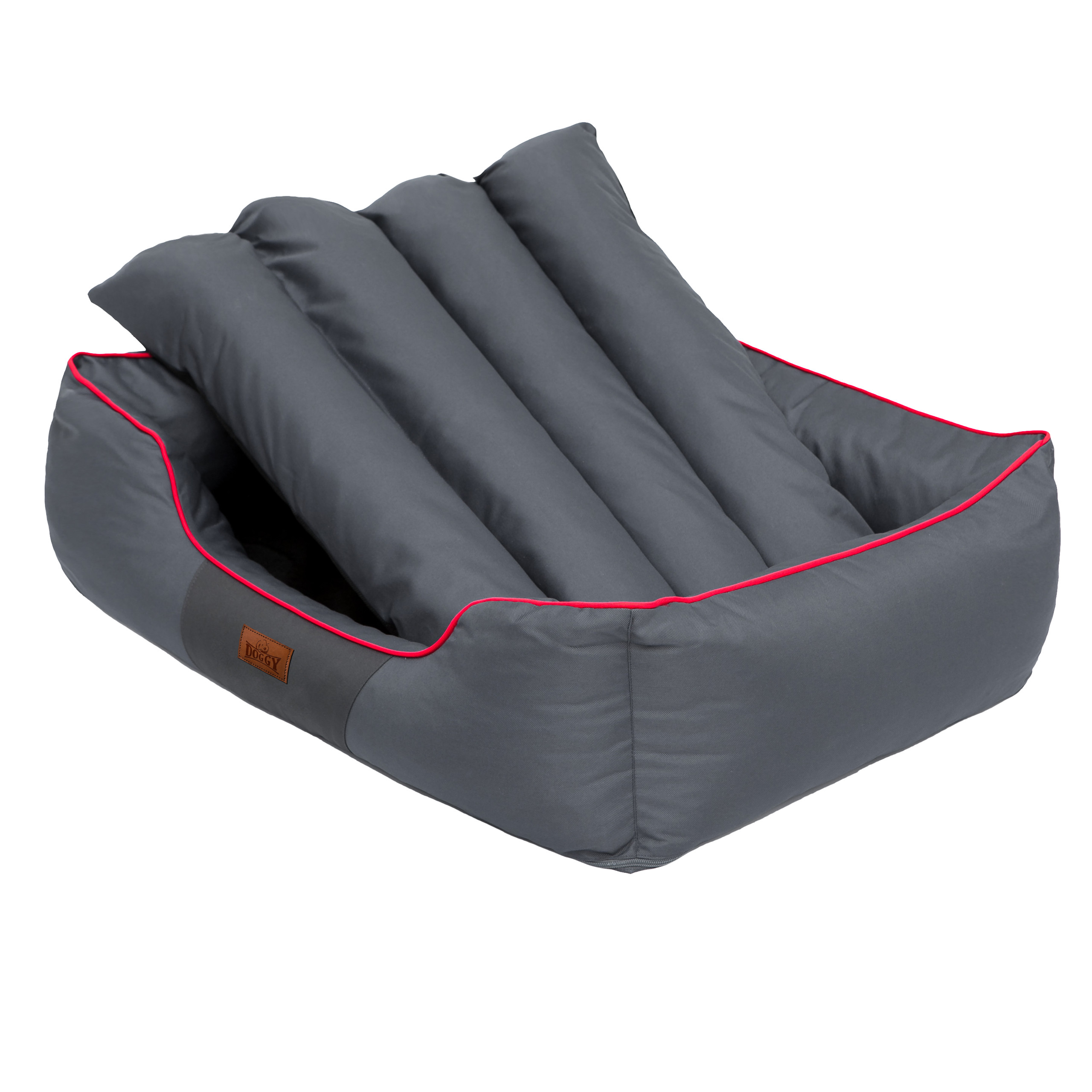 Pelíšek Comfort XXL šedý / červený