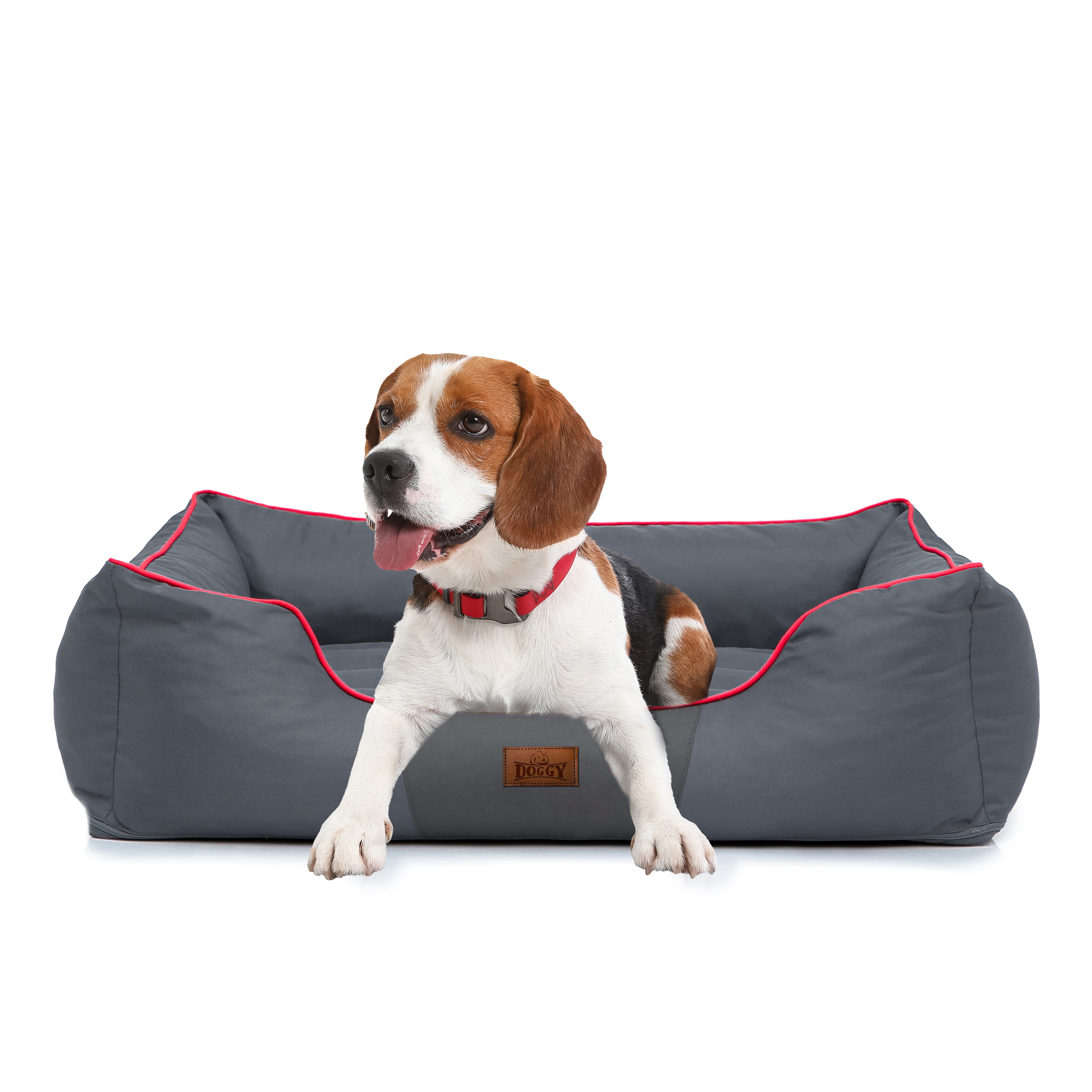 Pelíšek Comfort XXL šedý / červený