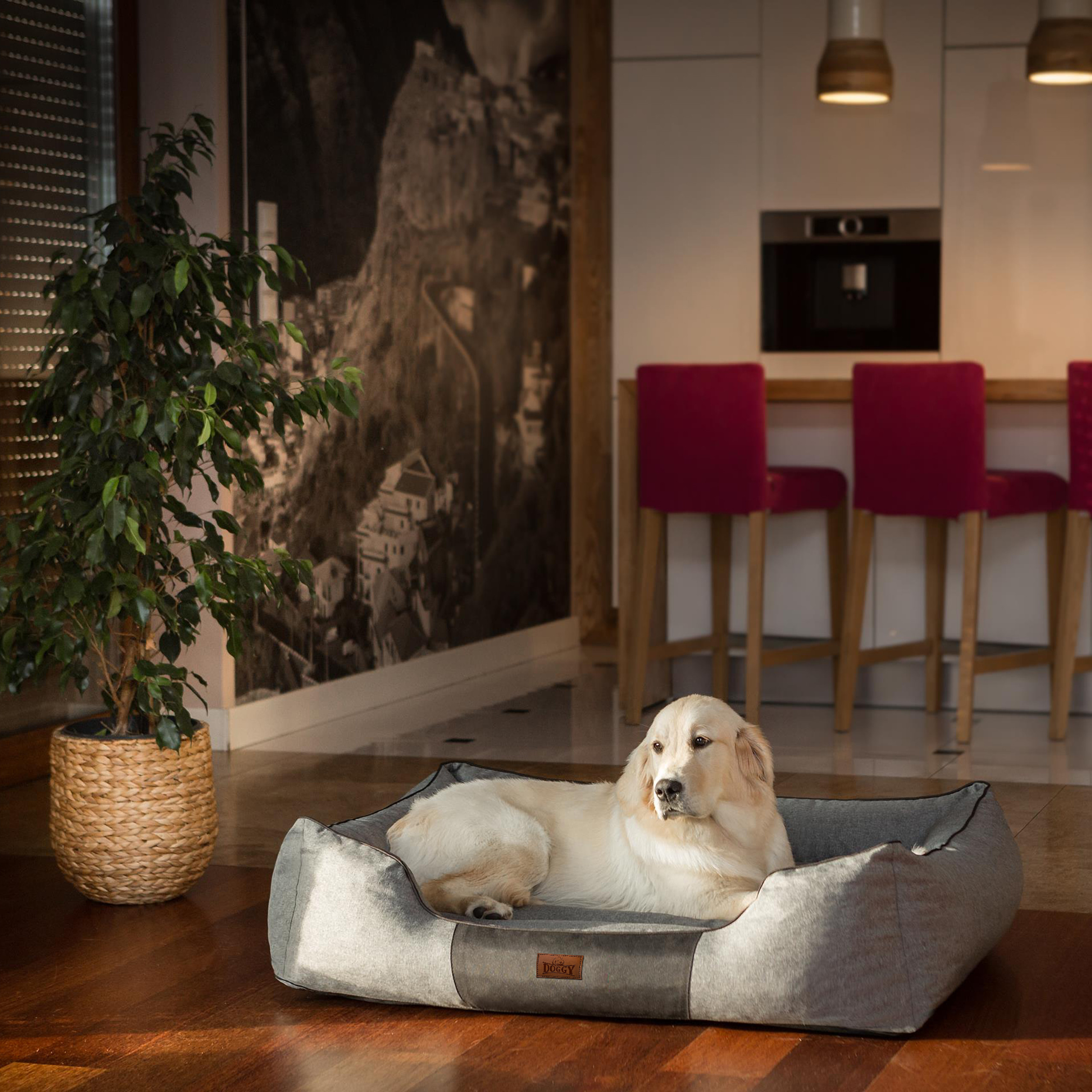 Pelíšek COMFORT XXL tmavě šedý ekolen