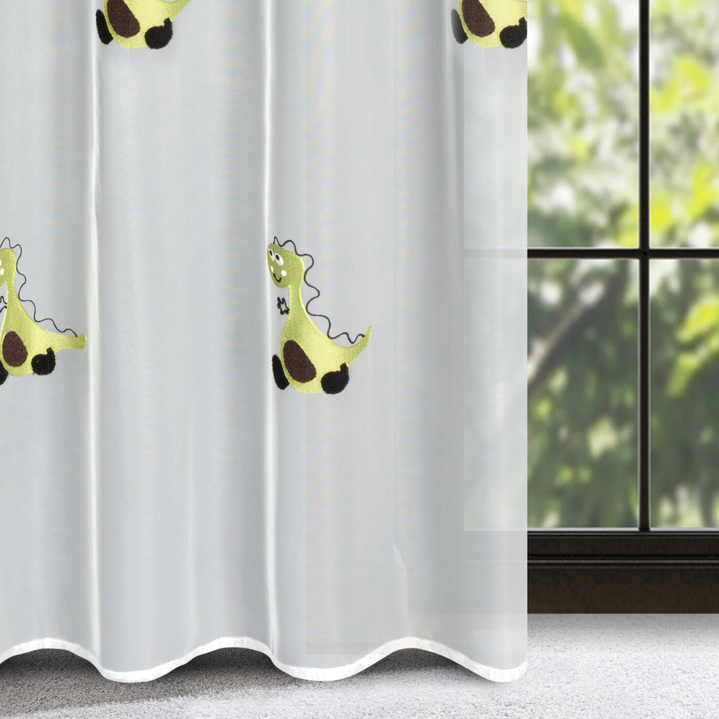 Hotová záclona DINO bílá - na průchodkách