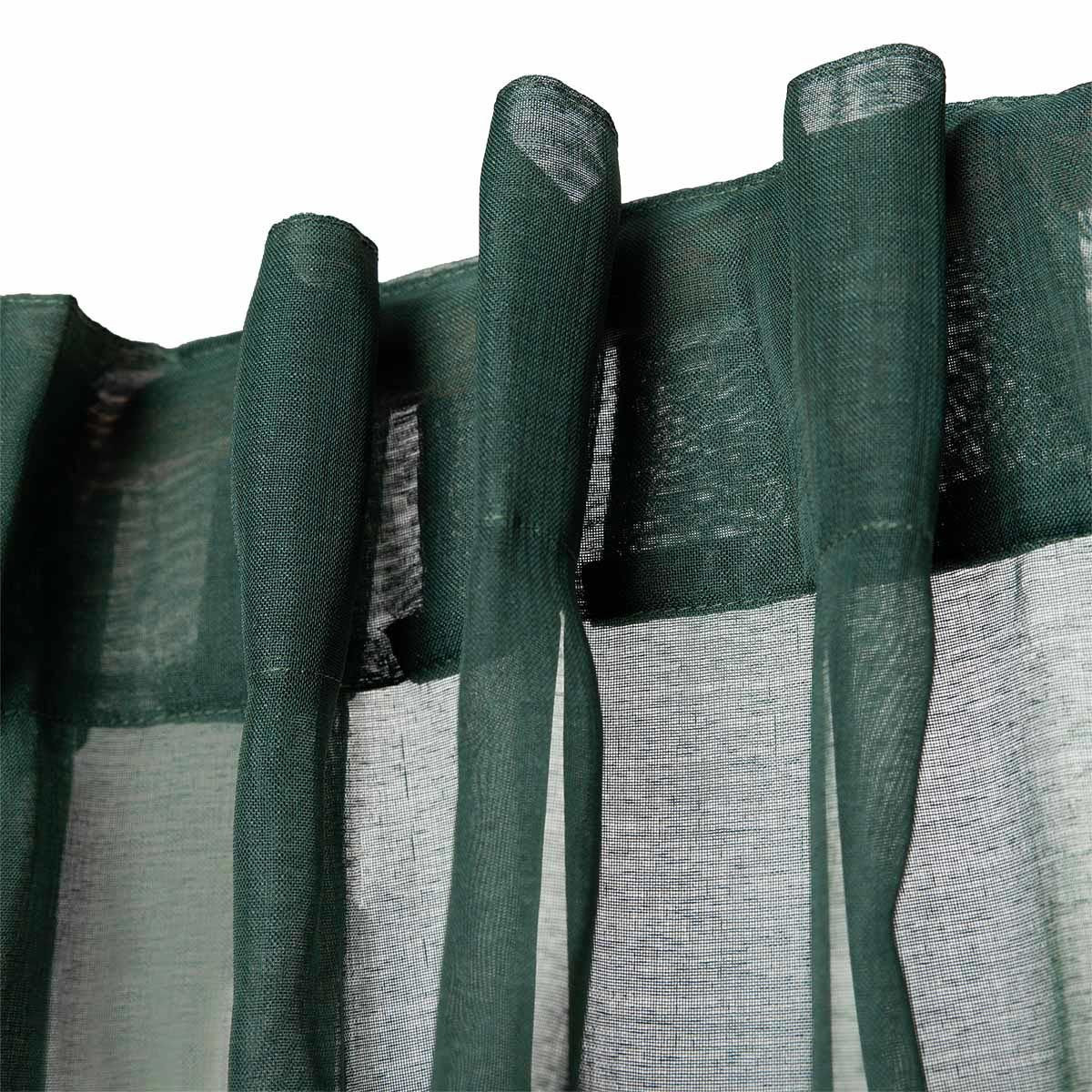 Hotový závěs ADI s bambulkami, zelený 985236 - s tunelem