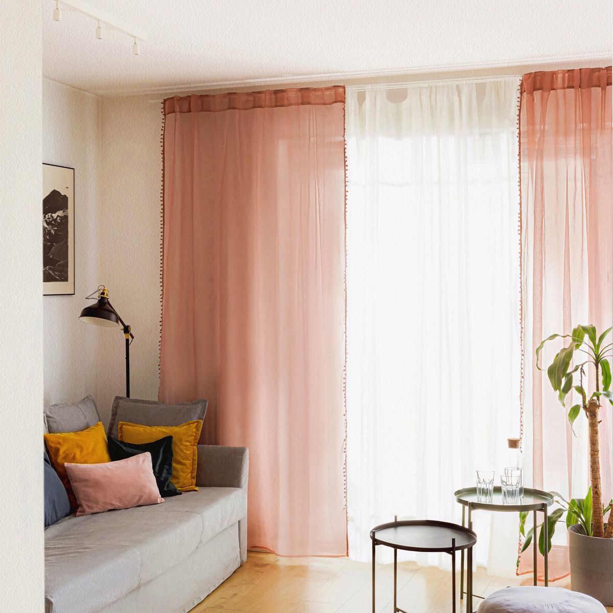 Hotová záclona ADI růžová 851785 - s tunelem