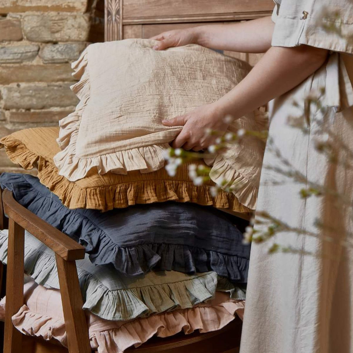 Povlak na polštář ELIN mušelínový, béžový 840628