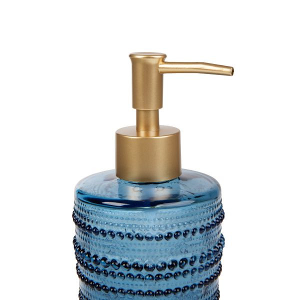 Dávkovač na mýdlo MONSATO skleněný, modrý 866703