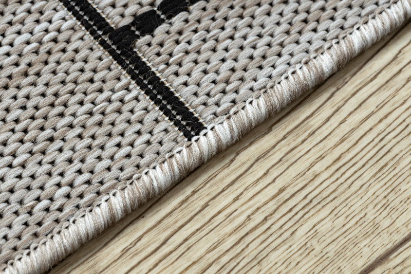 Běhoun SIZAL FLOORLUX 20605 trojúhelníky geometrický - stříbrný, černý