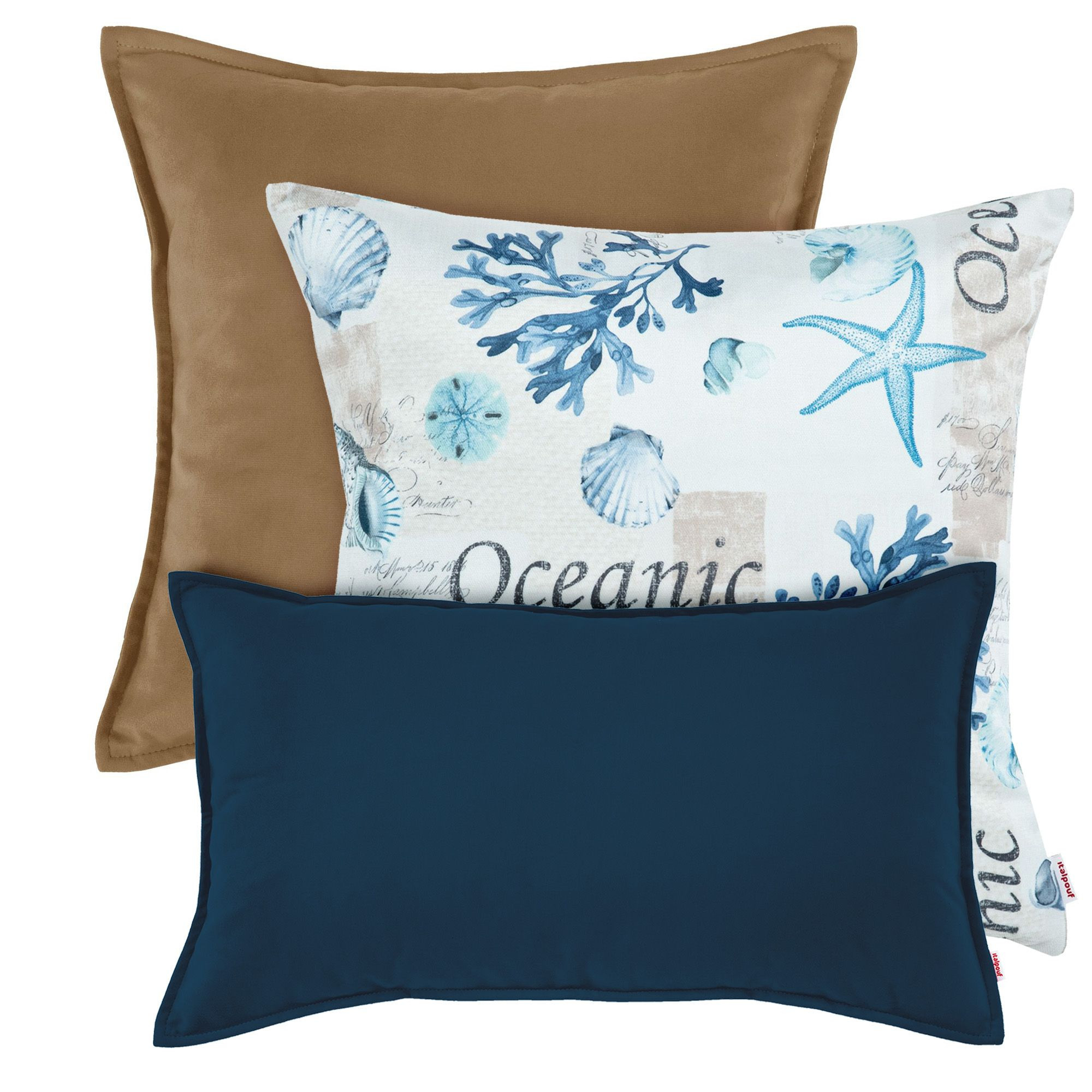 Set dekoračních polštářů Ocean béžový/granátový
