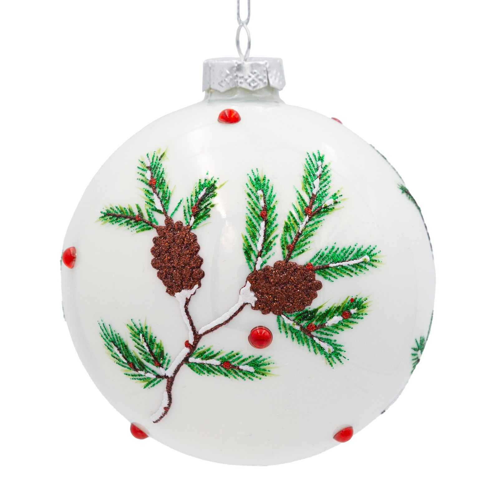 Závěsná vánoční dekorace CHRISTMAS 530 bílá / zelená (4 ks)