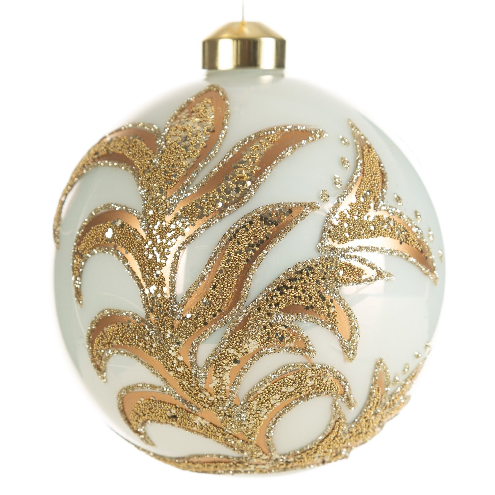 Závěsná vánoční dekorace CHRISTMAS 533 zlatá / bílá (4 ks)