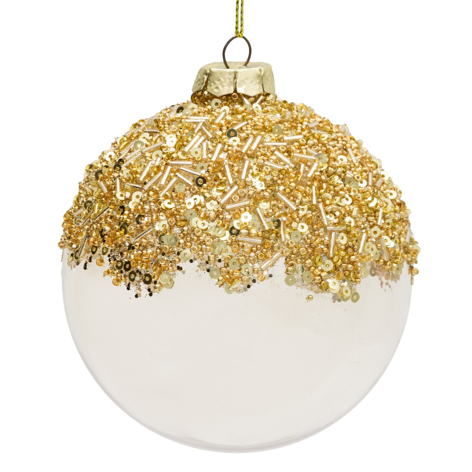 Závěsná vánoční dekorace CHRISTMAS 539 bílá / zlatá (4 ks)
