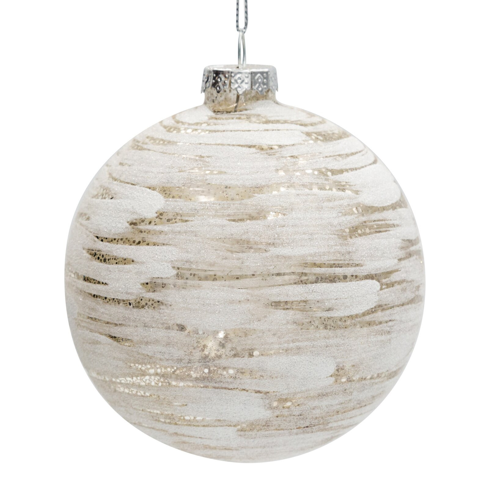 Závěsná vánoční dekorace CHRISTMAS 566 bílá / zlatá (4 ks)