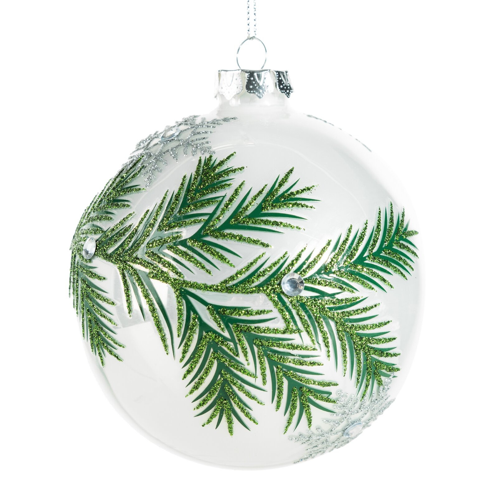 Závěsná vánoční dekorace CHRISTMAS 568 bílá / zelená (4 ks)