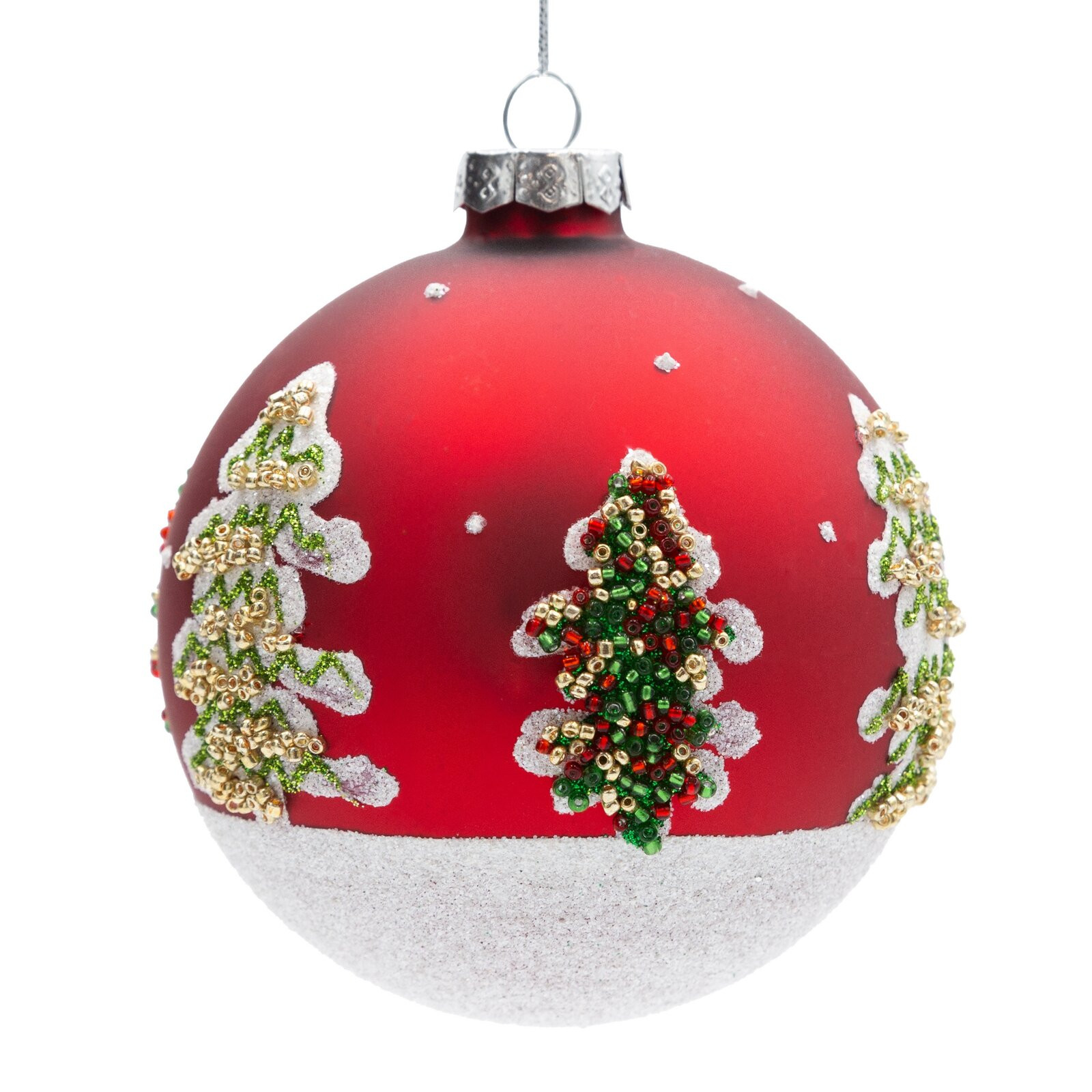 Závěsná vánoční dekorace CHRISTMAS 531 červená / zelená (4 ks)