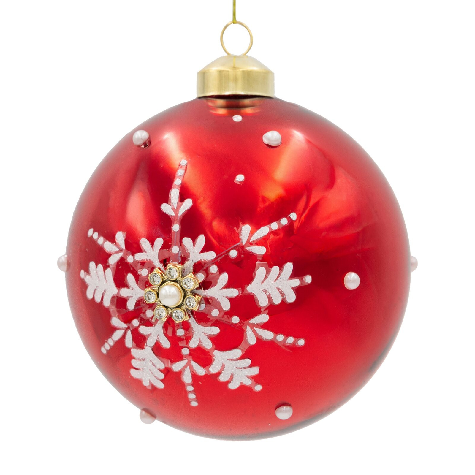 Závěsná vánoční dekorace CHRISTMAS 545 bílá / červená (4 ks)