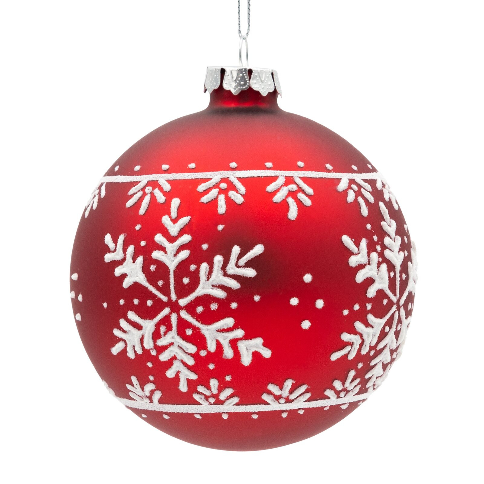 Závěsná vánoční dekorace CHRISTMAS 569 bílá / červená (4 ks)