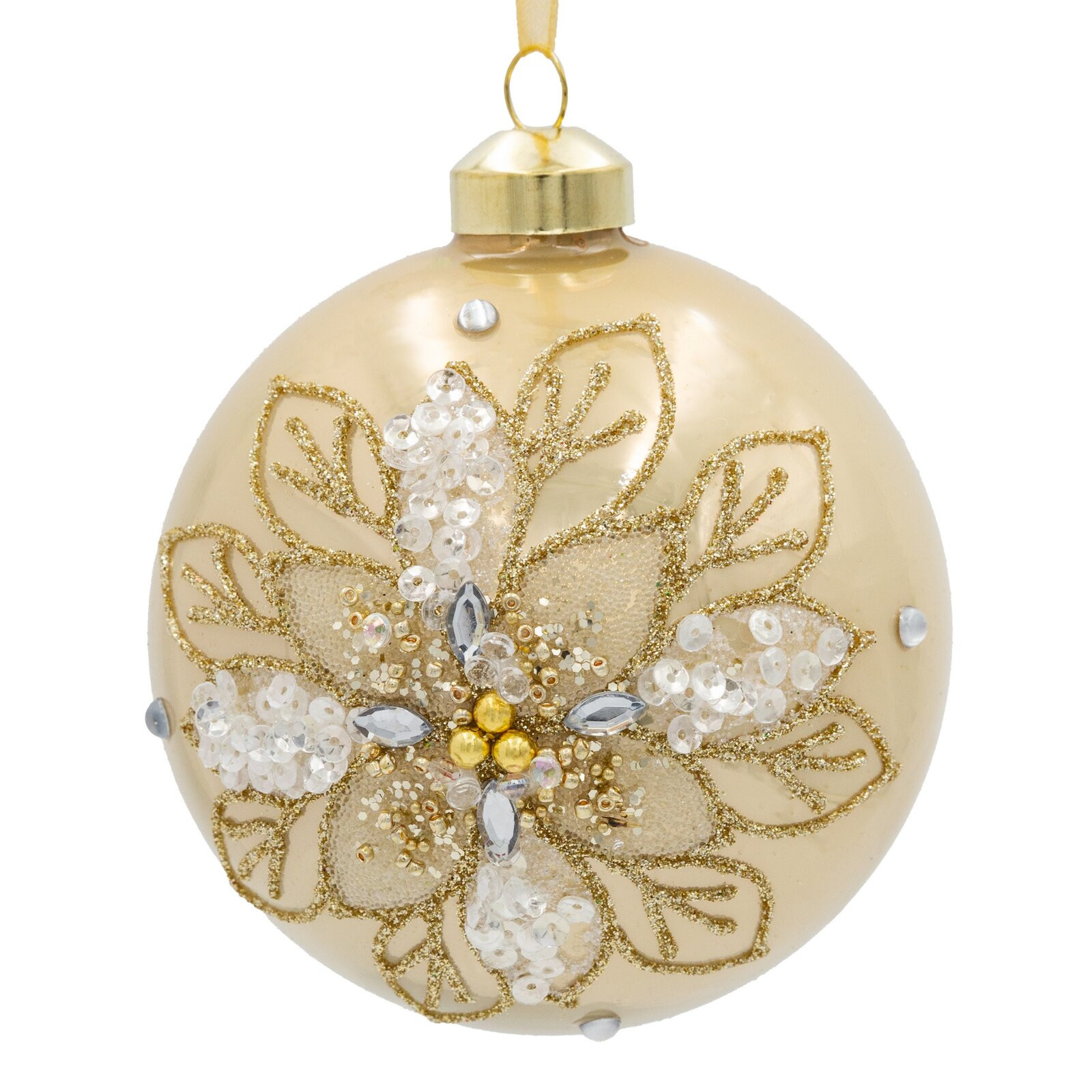 Závěsná vánoční dekorace CHRISTMAS 536 zlatá / stříbrná (4 ks)