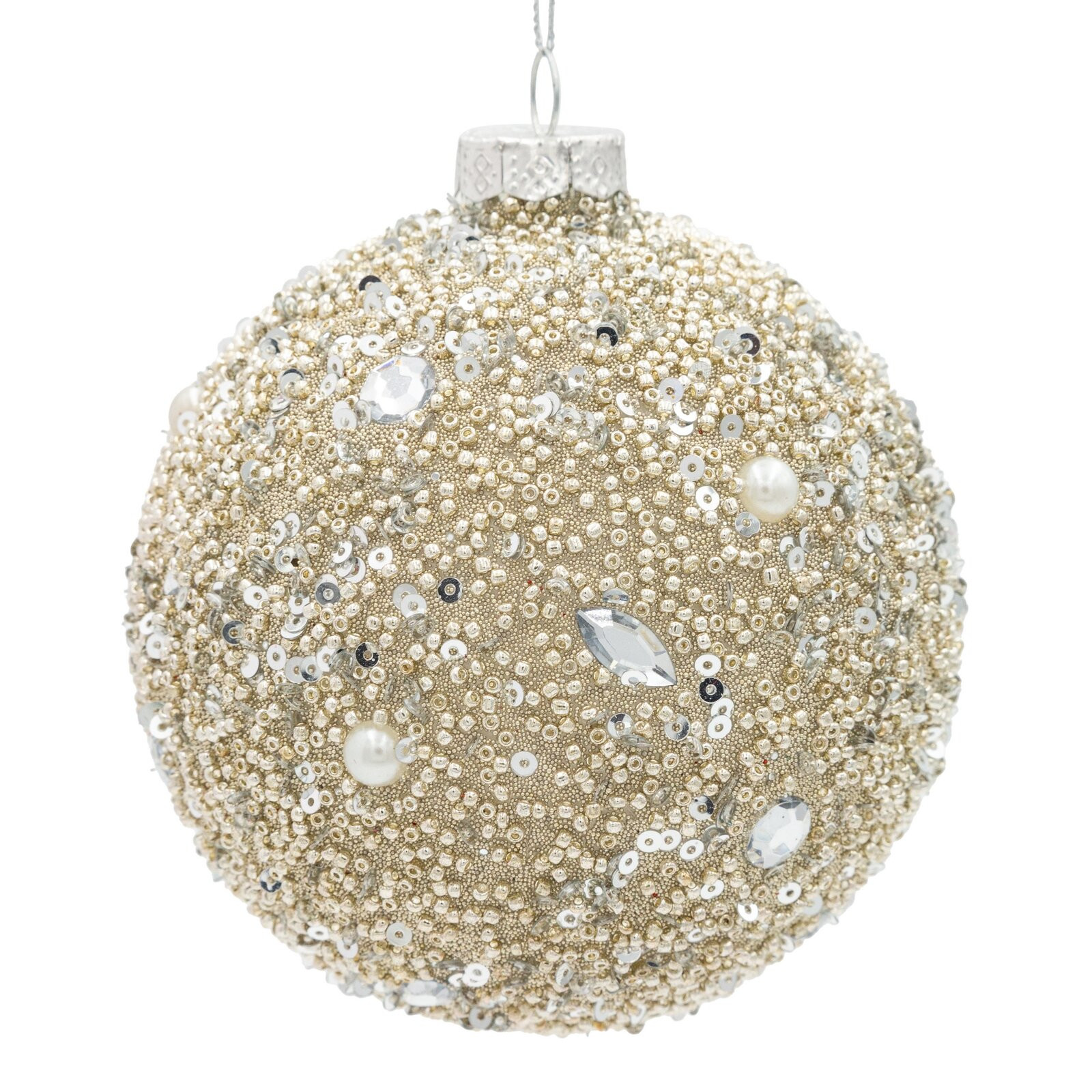 Závěsná vánoční dekorace CHRISTMAS 552 zlatá / stříbrná (4 ks)