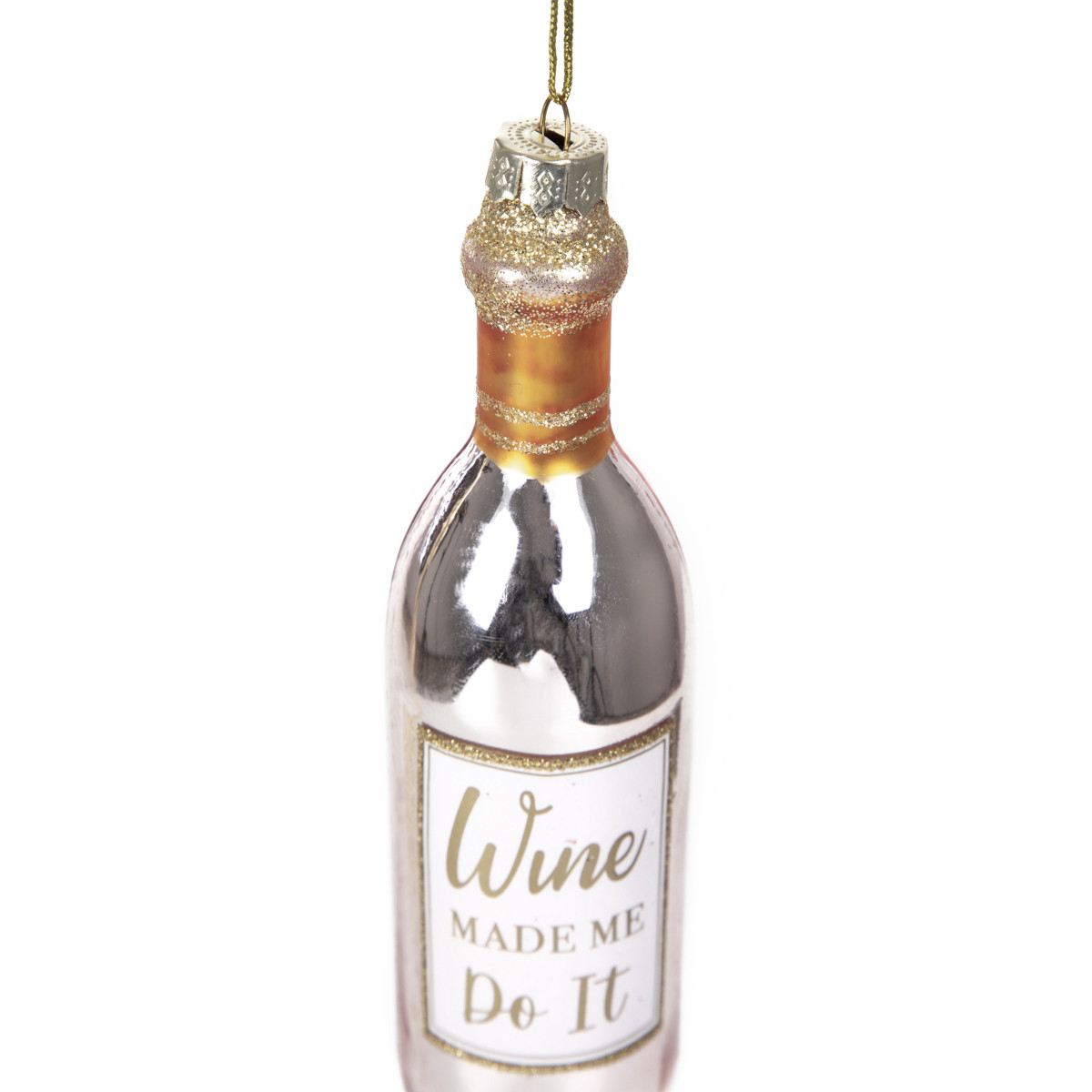 Vánoční ozdoba GLASSO vínová láhev 861661