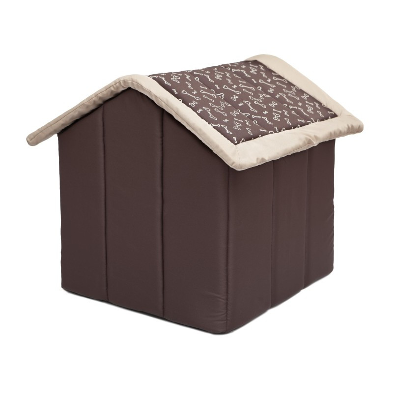 Bouda pro psa R2 kostičky, hnědá