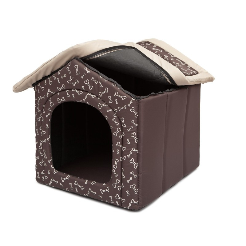 Bouda pro psa R2 kostičky, hnědá