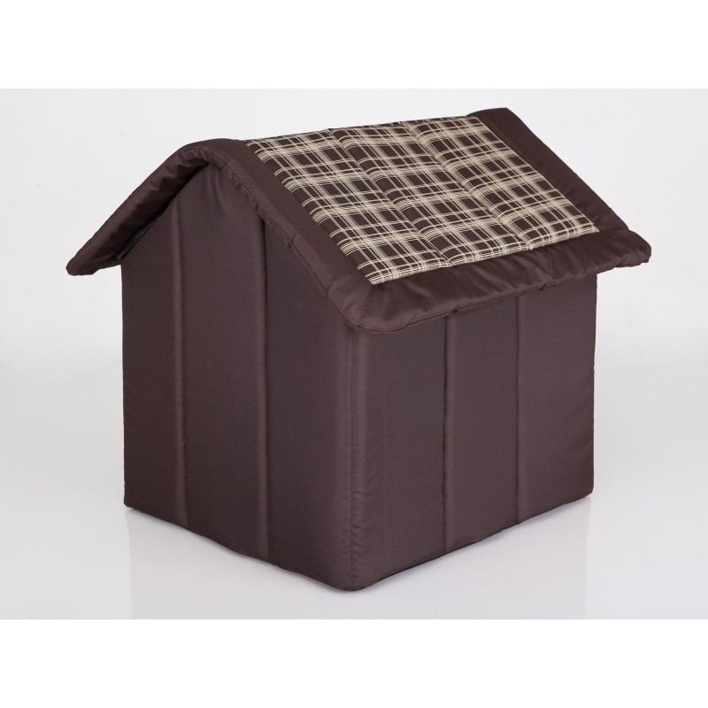 Bouda pro psa R2 pásky, hnědá