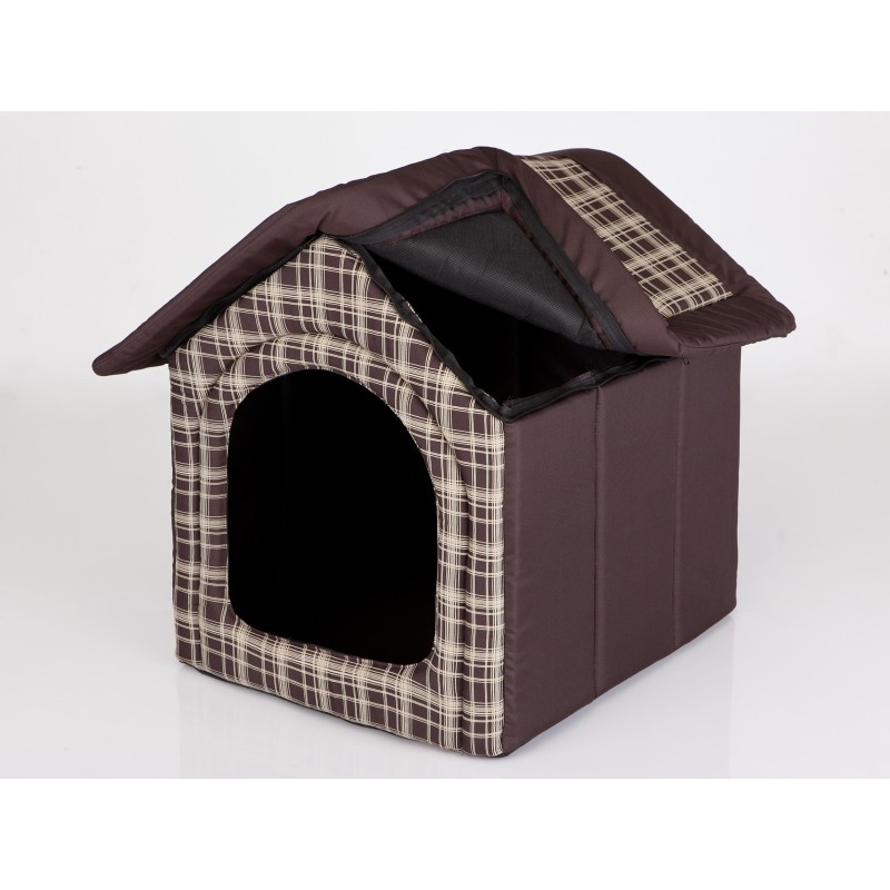 Bouda pro psa R2 pásky, hnědá