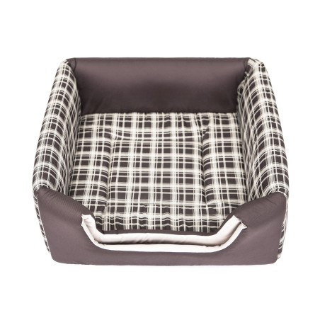 Bouda a pelíšek pro psa BUTTERFLY R4 károvaná, hnědá