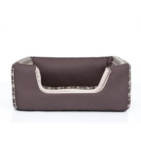 Bouda a pelíšek pro psa BUTTERFLY R2 károvaná, hnědá