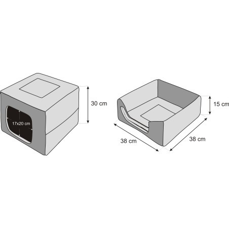 Bouda a pelíšek pro psa BUTTERFLY R1 tlapky, světle hnědá