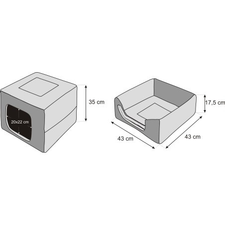 Bouda a pelíšek pro psa BUTTERFLY R2 nápisy