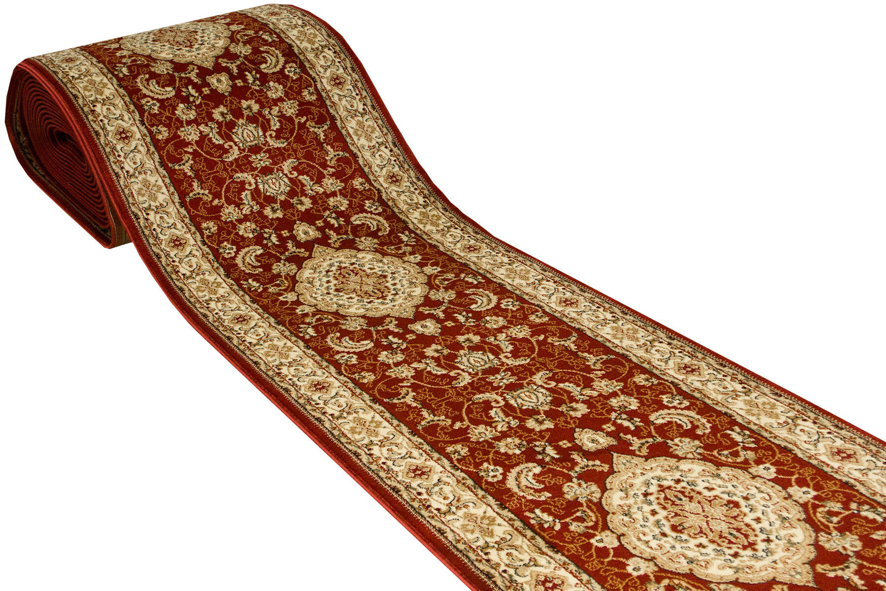 Běhoun Super Rose 2095A ornament / květiny, červený / krémový