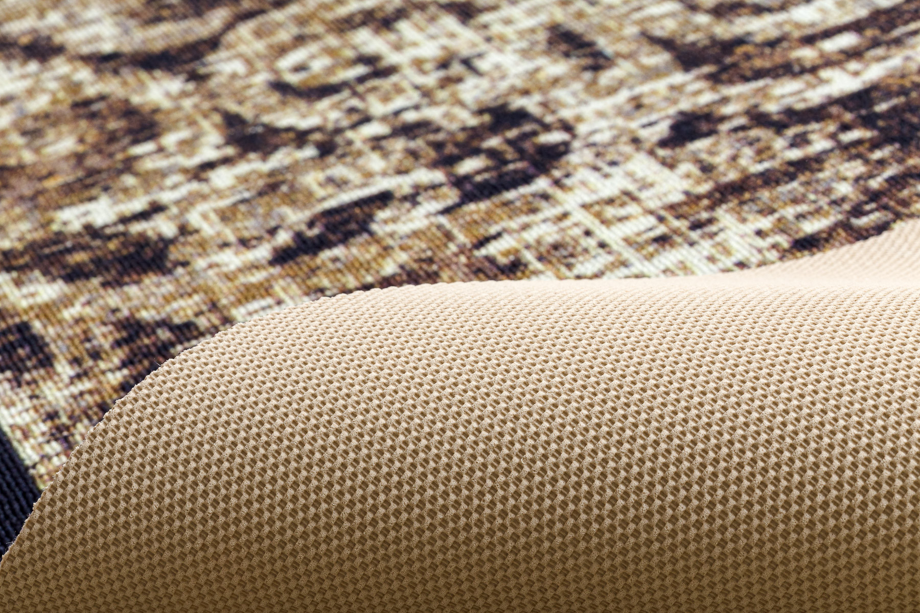 Protiskluzový běhoun DIGITAL - CLASSIC Ornament, béžový / hnědý