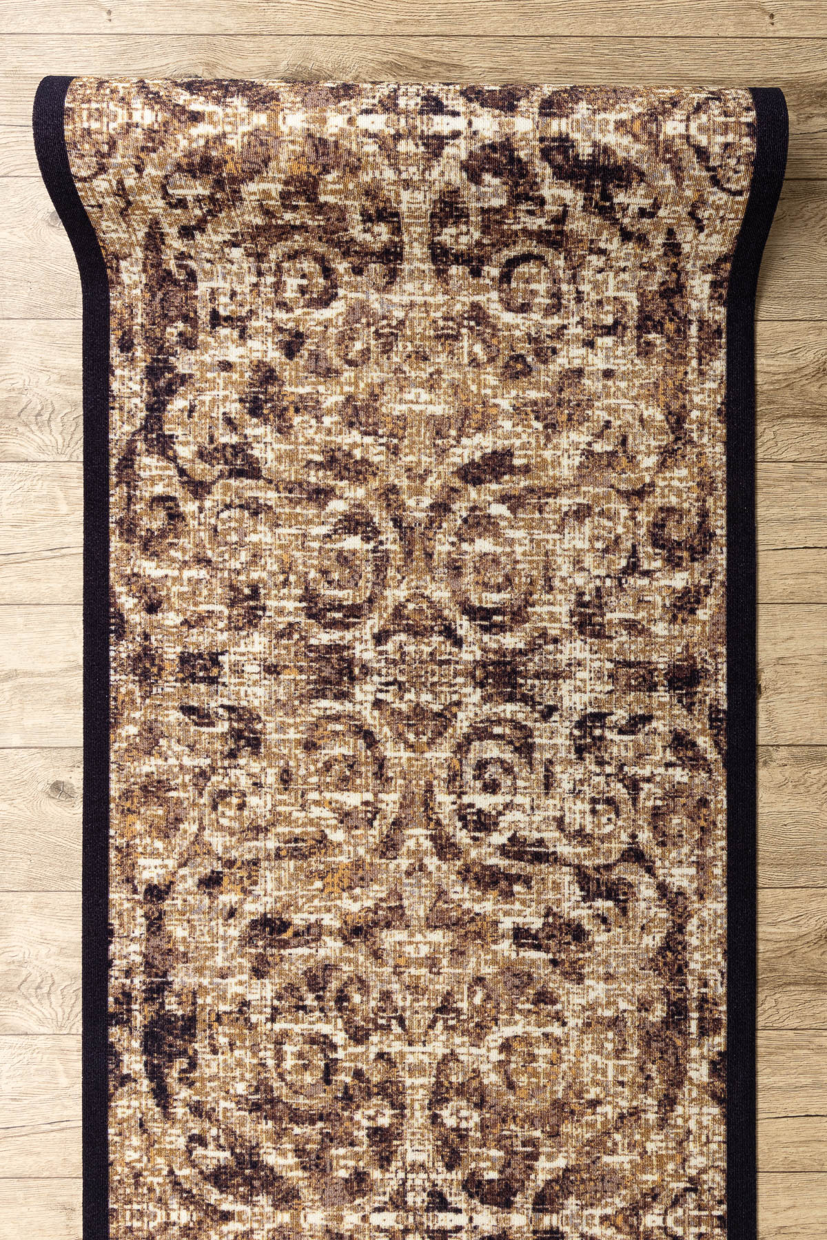 Protiskluzový běhoun DIGITAL - CLASSIC Ornament, béžový / hnědý