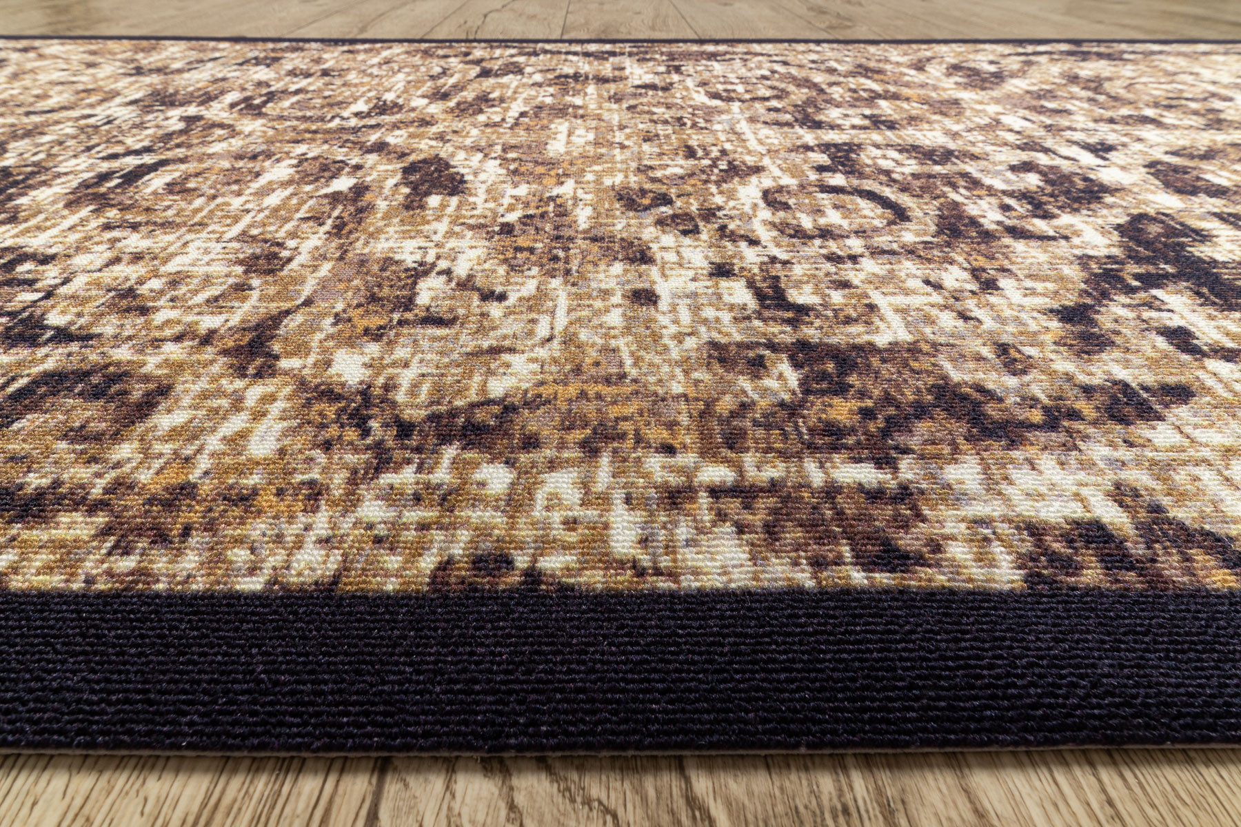 Protiskluzový běhoun DIGITAL - CLASSIC Ornament, béžový / hnědý