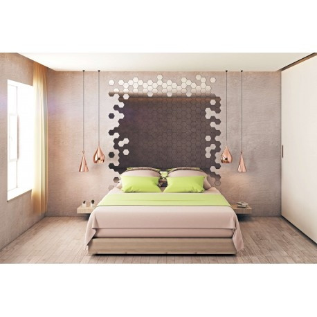 Zrcadlo HEX stříbrné