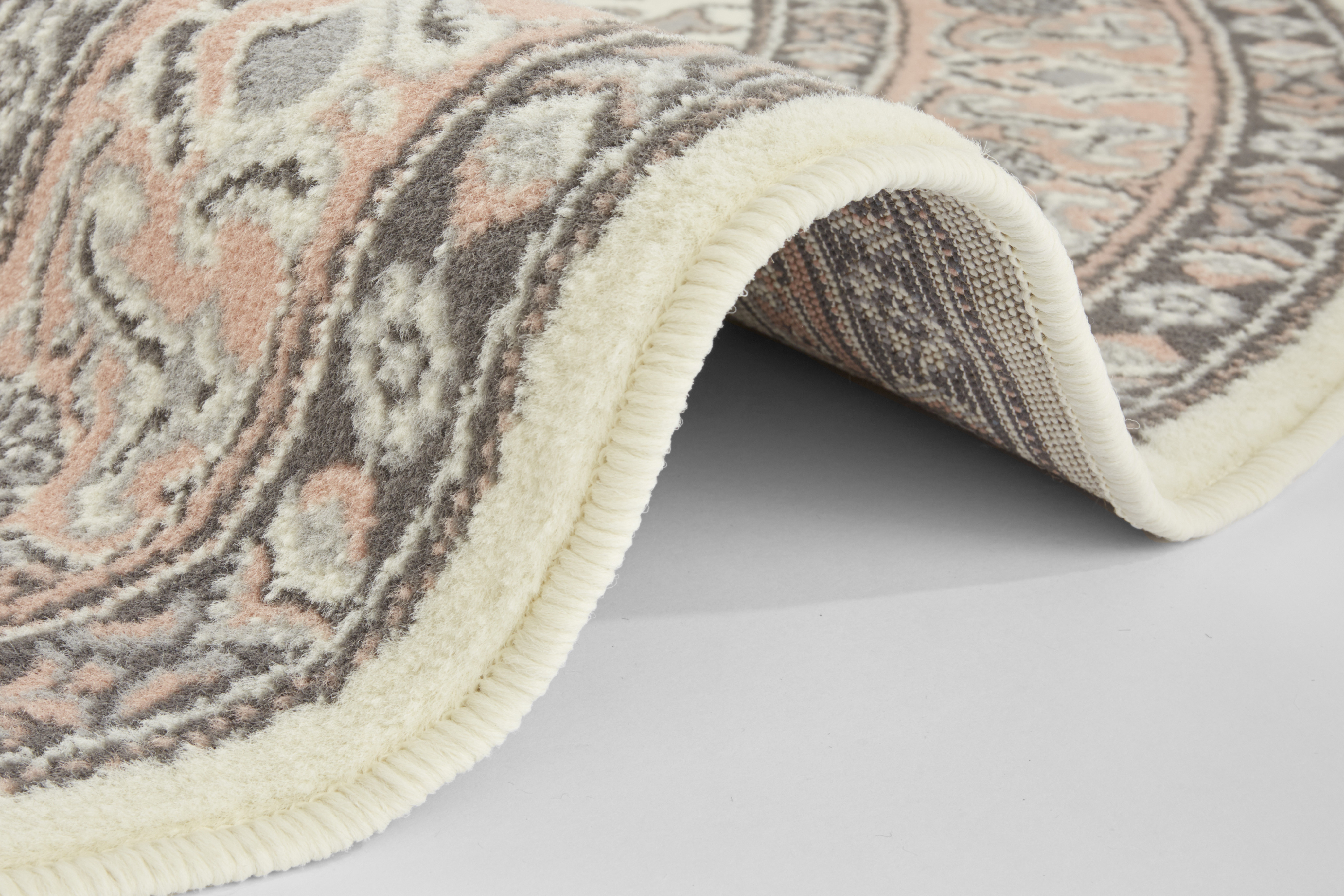 Koberec Hanse Home Mirkan Parun Täbriz krémový / růžový kruh