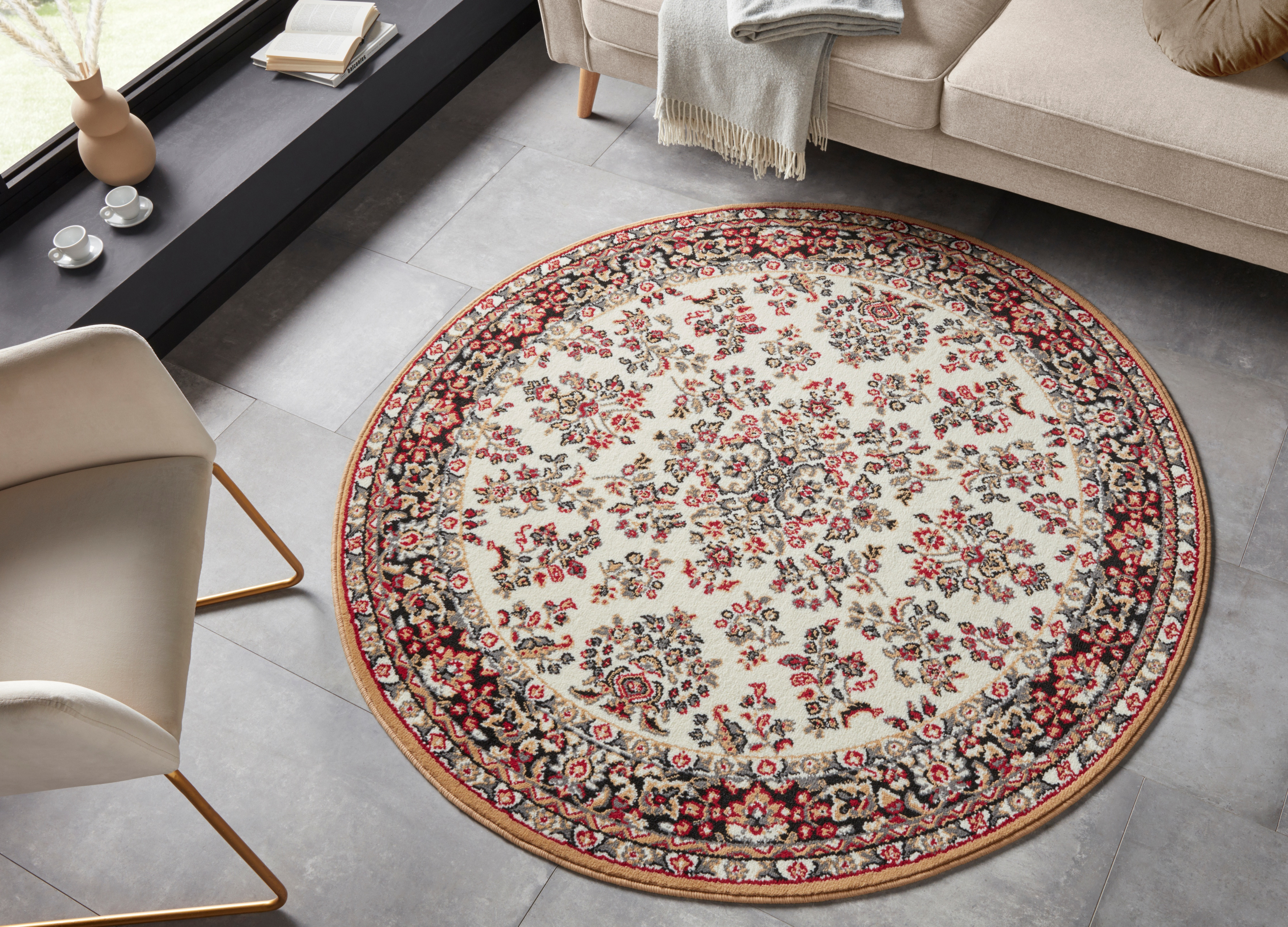 Koberec Hanse Home Oriental hořčicový / krémový kruh