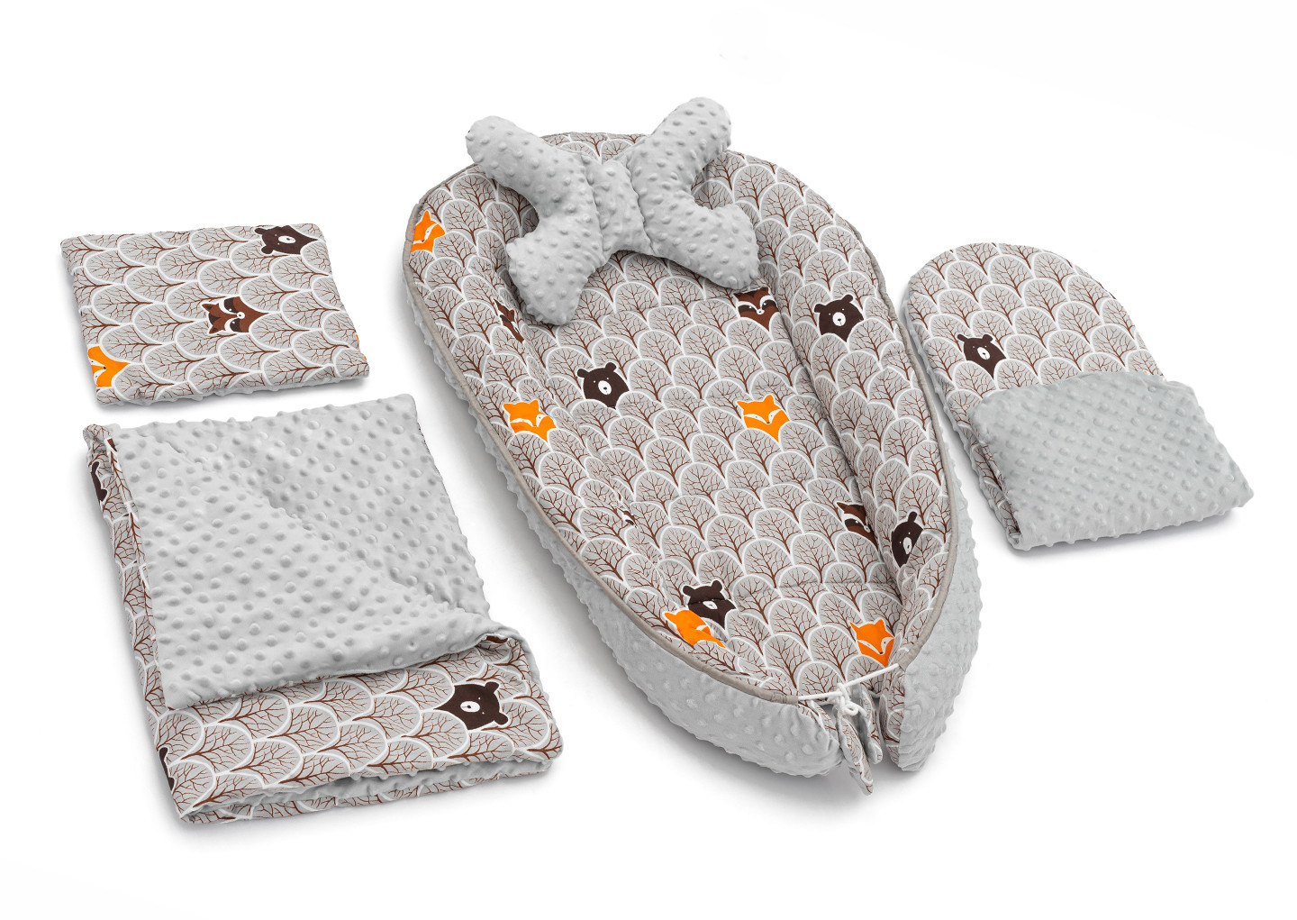 Dětské hnízdo 5v1 FOREST grey