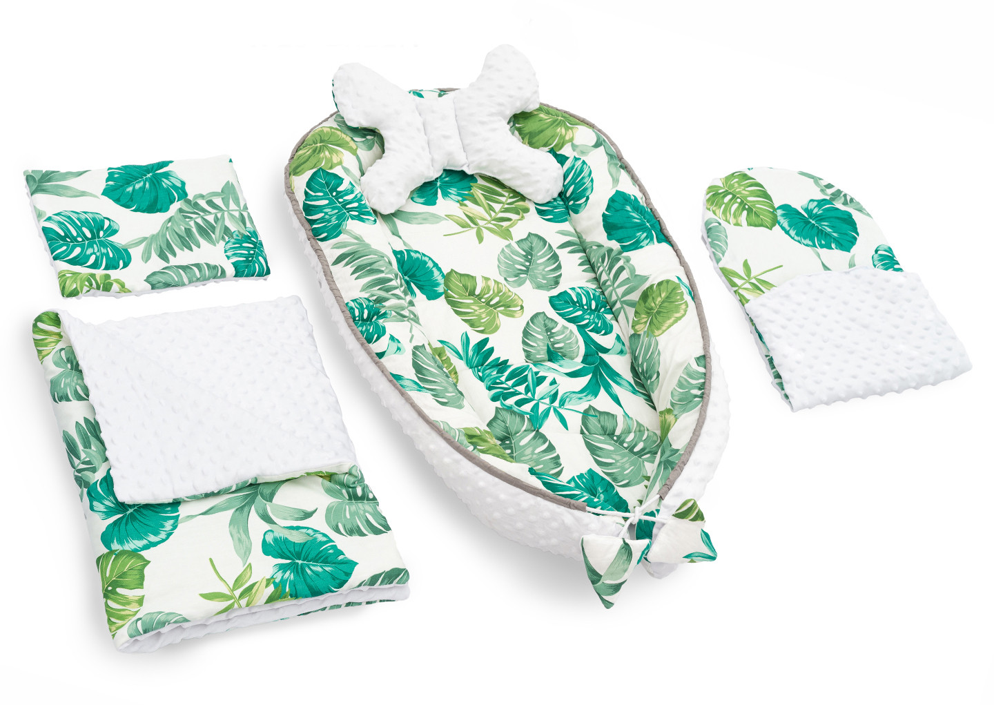 Dětské hnízdo 5v1 JUNGLE leaves green