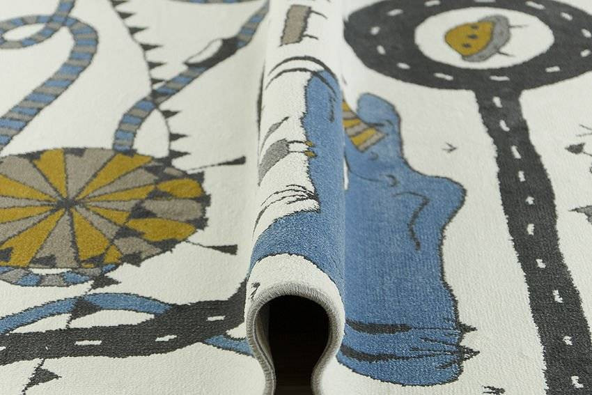 Dětský koberec Ameria cestičky, šedý / krémový