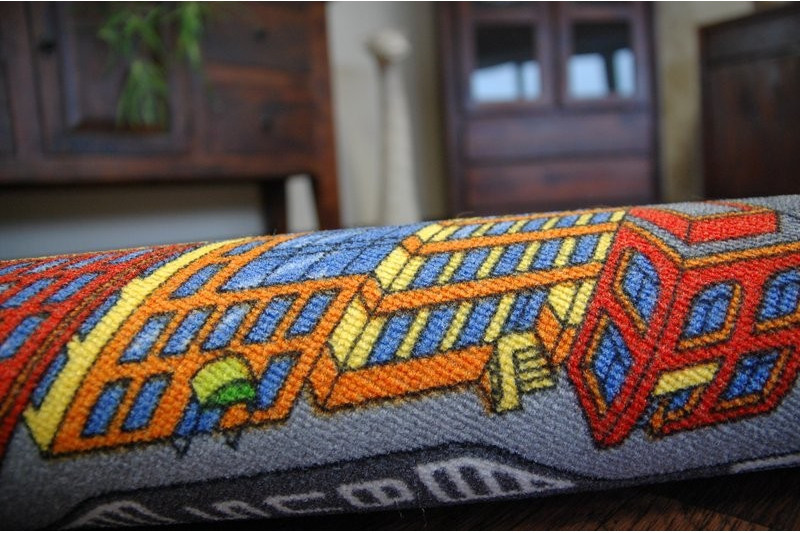 Dětský  Koberec BIG CITY kruh Šedý