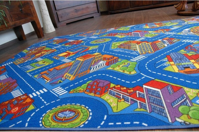 Dětský koberec BIG CITY modrý