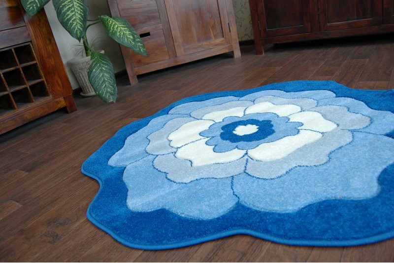 Dětský koberec Happy C273 modrý kvítek