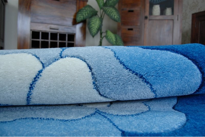 Dětský koberec Happy C273 modrý kvítek