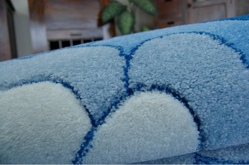 Dětský koberec Happy C273 modrý kvítek