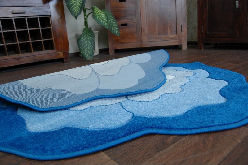 Dětský koberec Happy C273 modrý kvítek