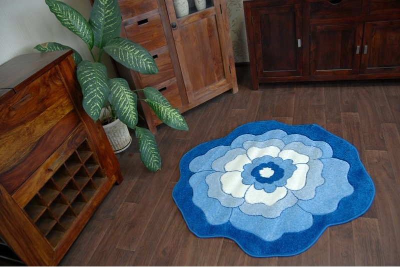 Dětský koberec Happy C273 modrý kvítek