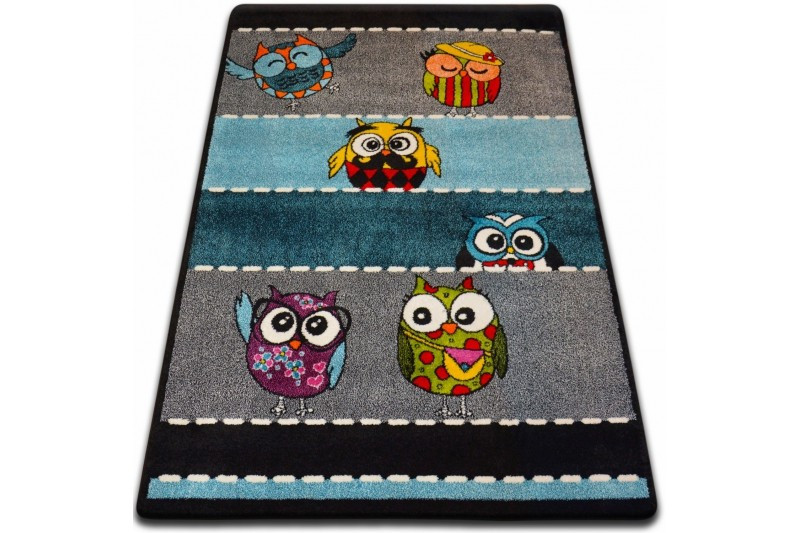 Dětský koberec Kids Owls šedý C426