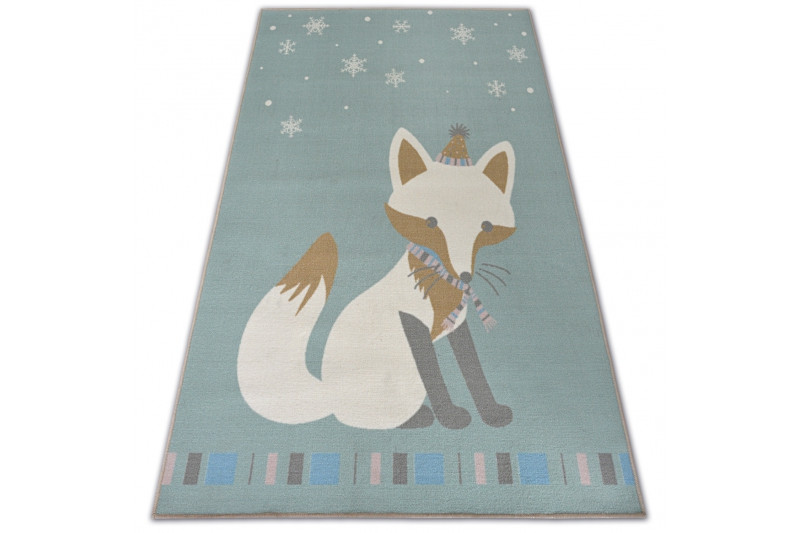 Dětský protiskluzový koberec LOKO Líška zelený
